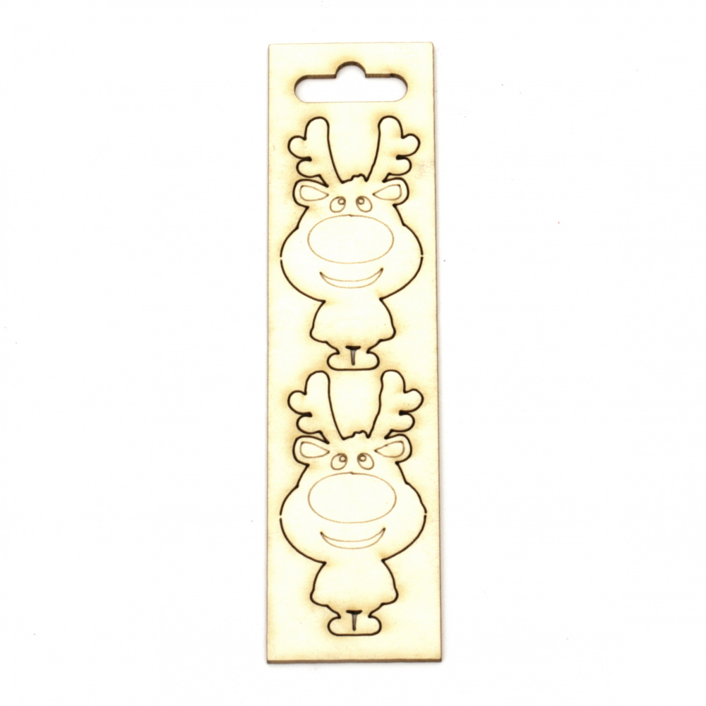 Chipboard Embellishment for Kids CRAFT / Deer / 50x25 mm - 2 pieces