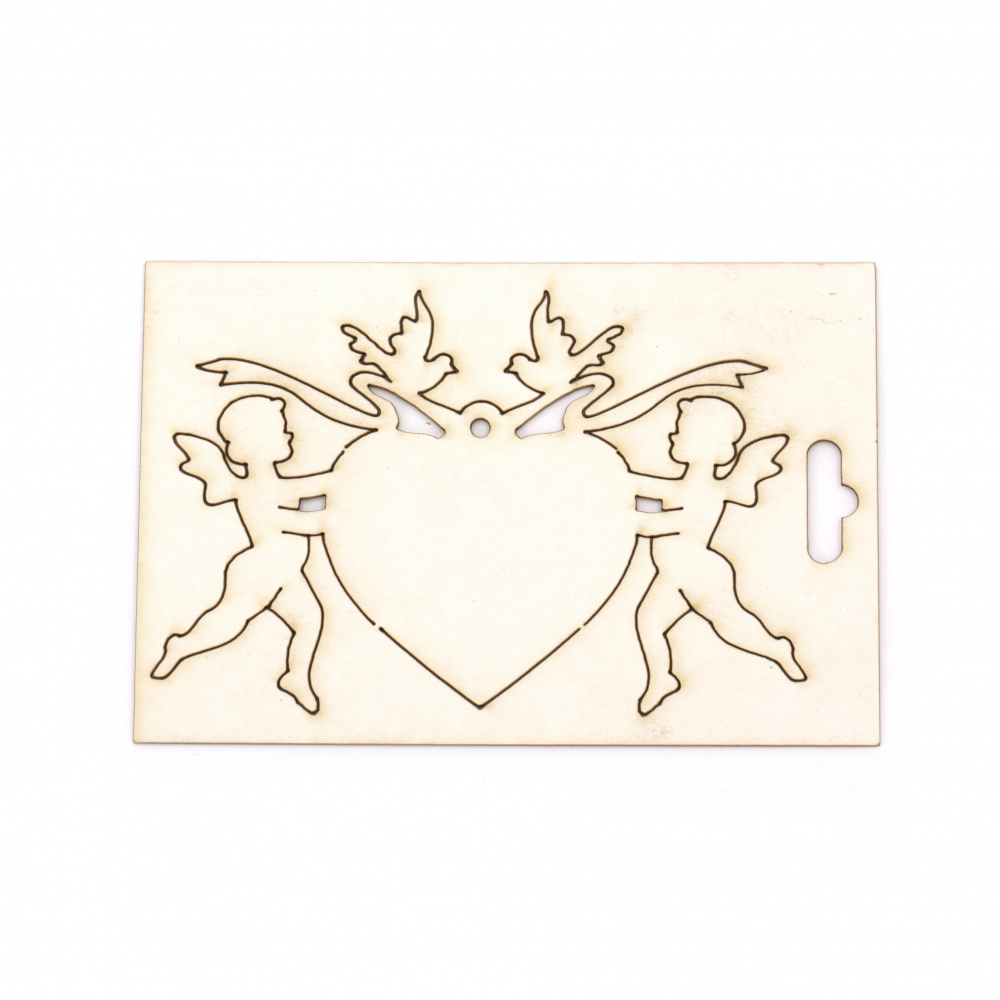 Καρδιά αγγέλων και περιστέρια από χαρόνι chipboard 100x70 χλστ