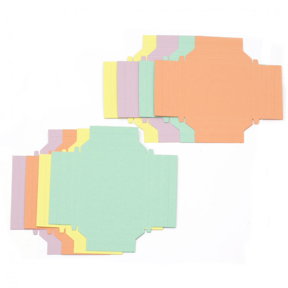 Χάρτινη κορνίζα 9x9 cm και 12x9 cm FOLIA 4 παστέλ χρώματα -8 τεμάχια