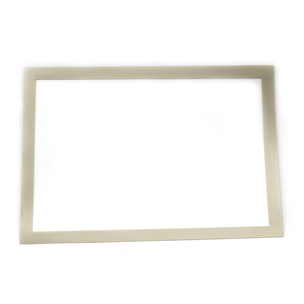 Magnetic Paper Frame A4, Outer Size 23.7x32.5 cm, with Self-Adhesive Backing, Silver Color