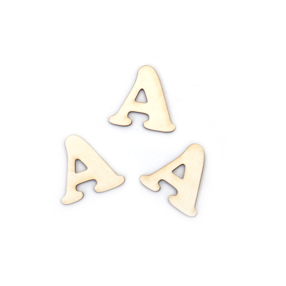 Letter "A" Craft Chipboard Cutout - 2 cm, Font 2 - 5 pieces
