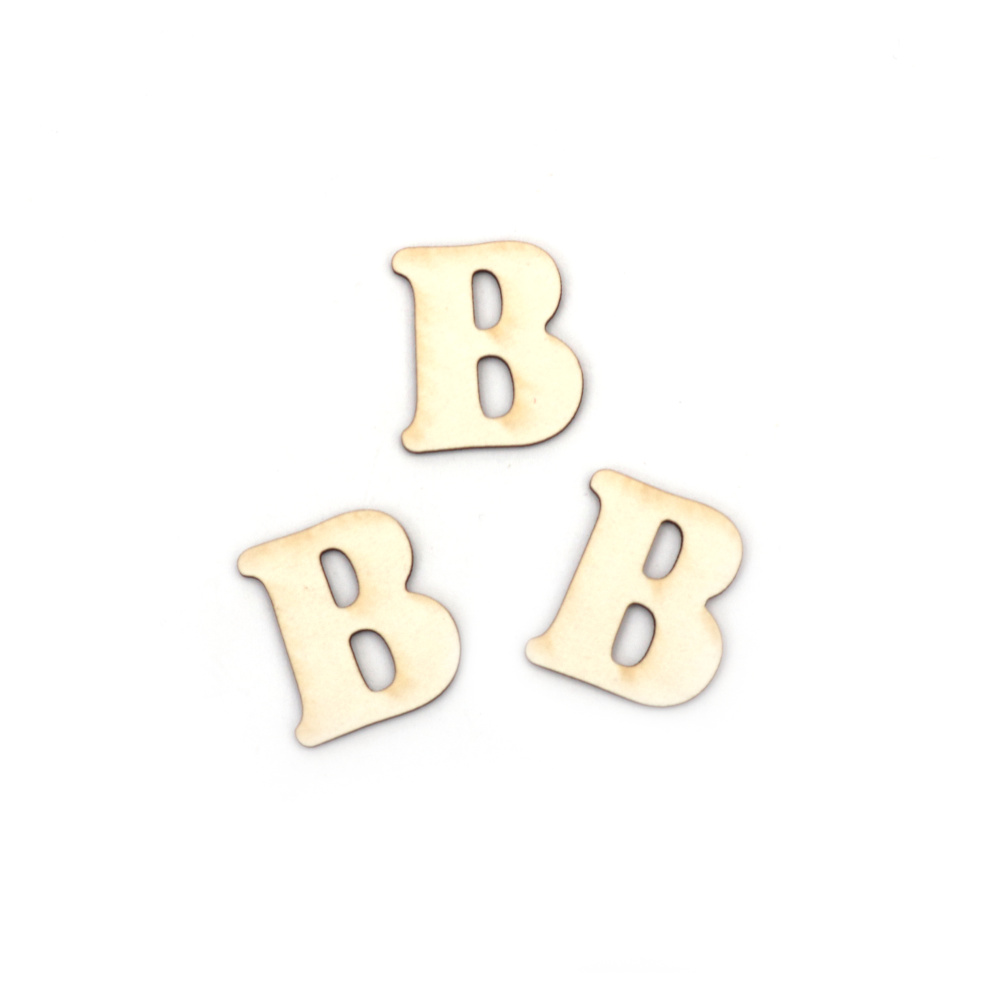 Letter "В" Craft Chipboard Cutout,  2 cm, Font 2 - 5 pieces