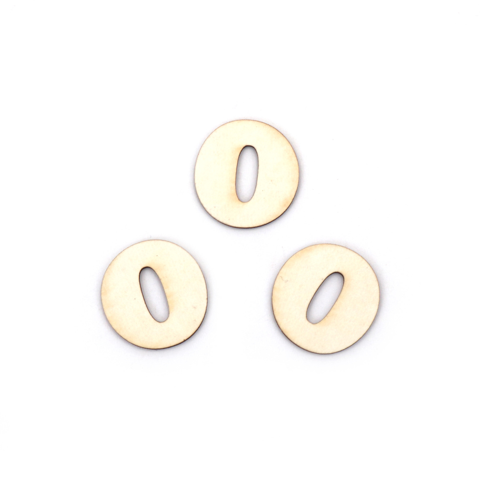 Chipboard Numbers 2 cm, Font 2, Number 0 - 5 pieces