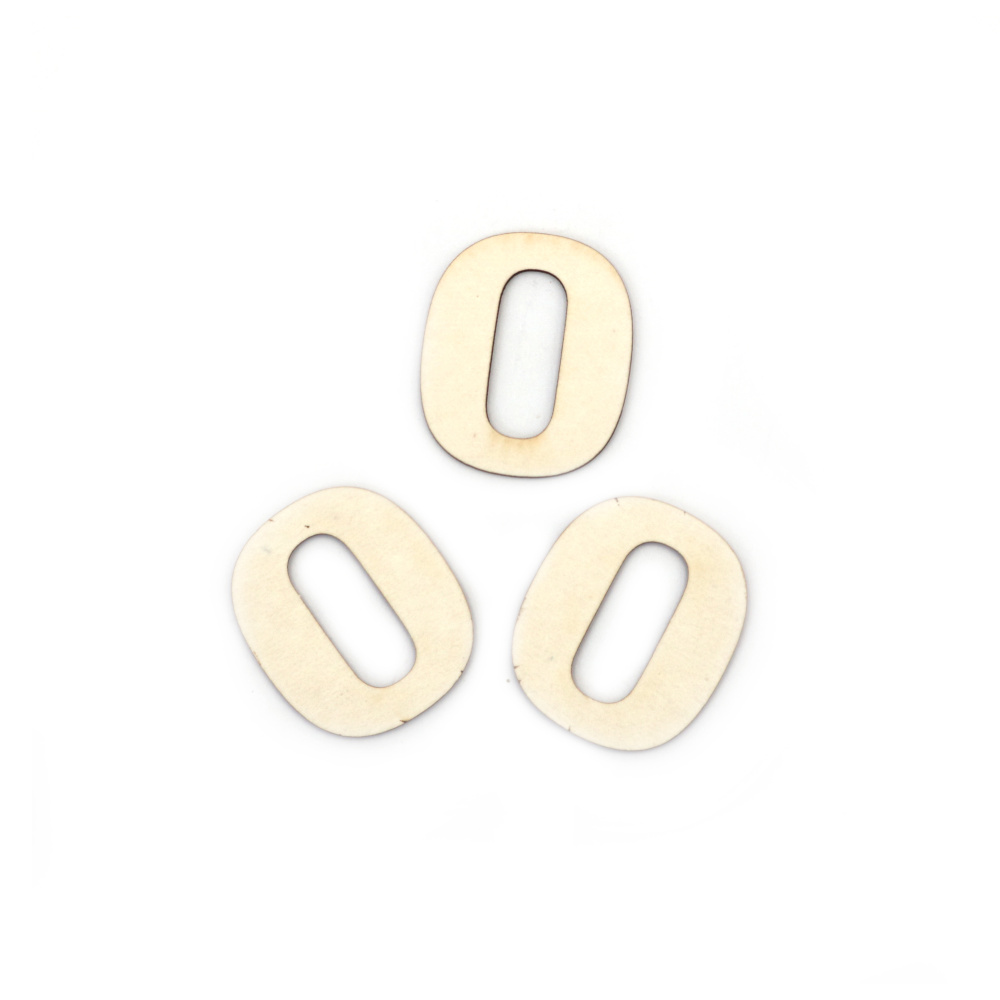 Number "0" Craft Chipboard Cutout, 3 cm, Font 1 - 5 pieces