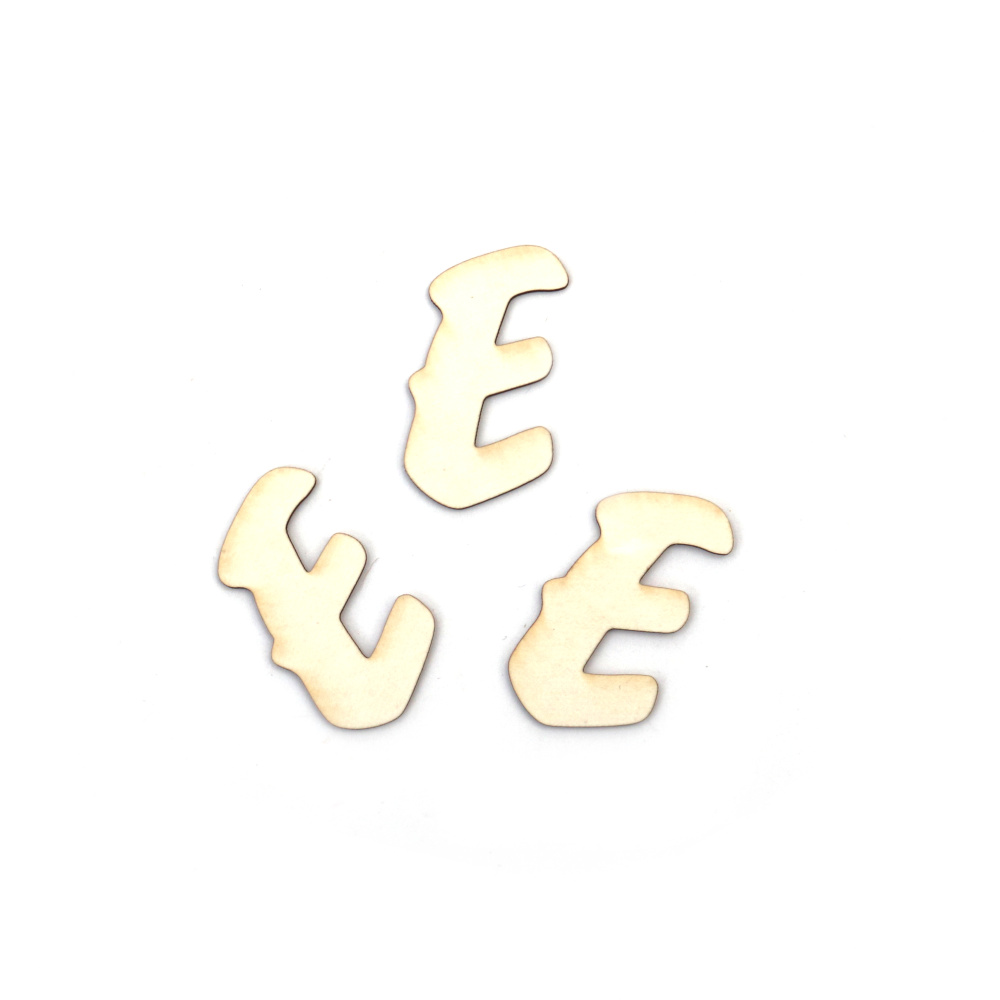 Букви от бирен картон 3 см шрифт 3 буква Е -5 броя