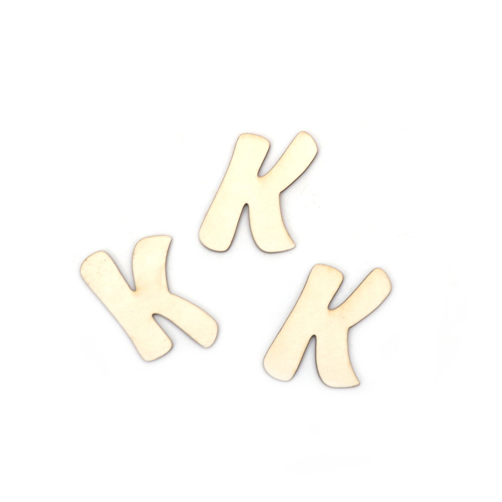 Букви от бирен картон 3 см шрифт 3 буква К -5 броя
