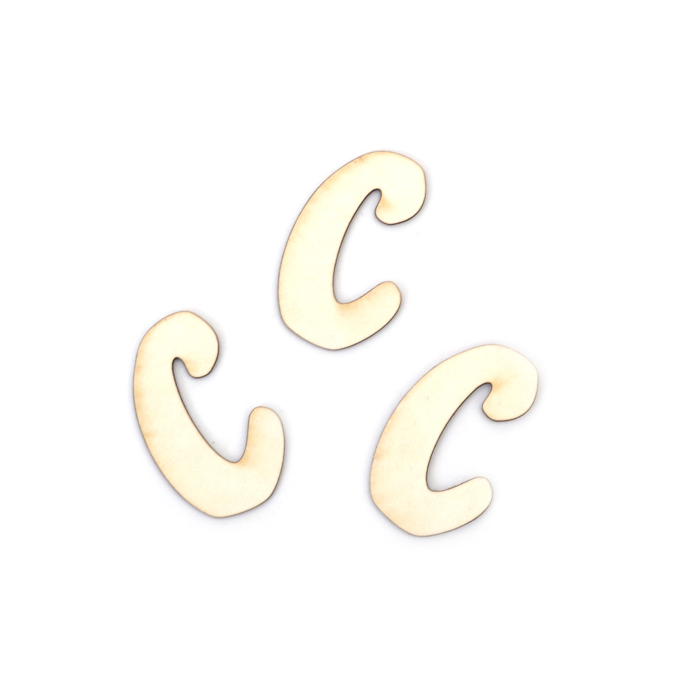 Letter "С" Chipboard Cutouts / 3 cm, Font: 3 - 5 pieces