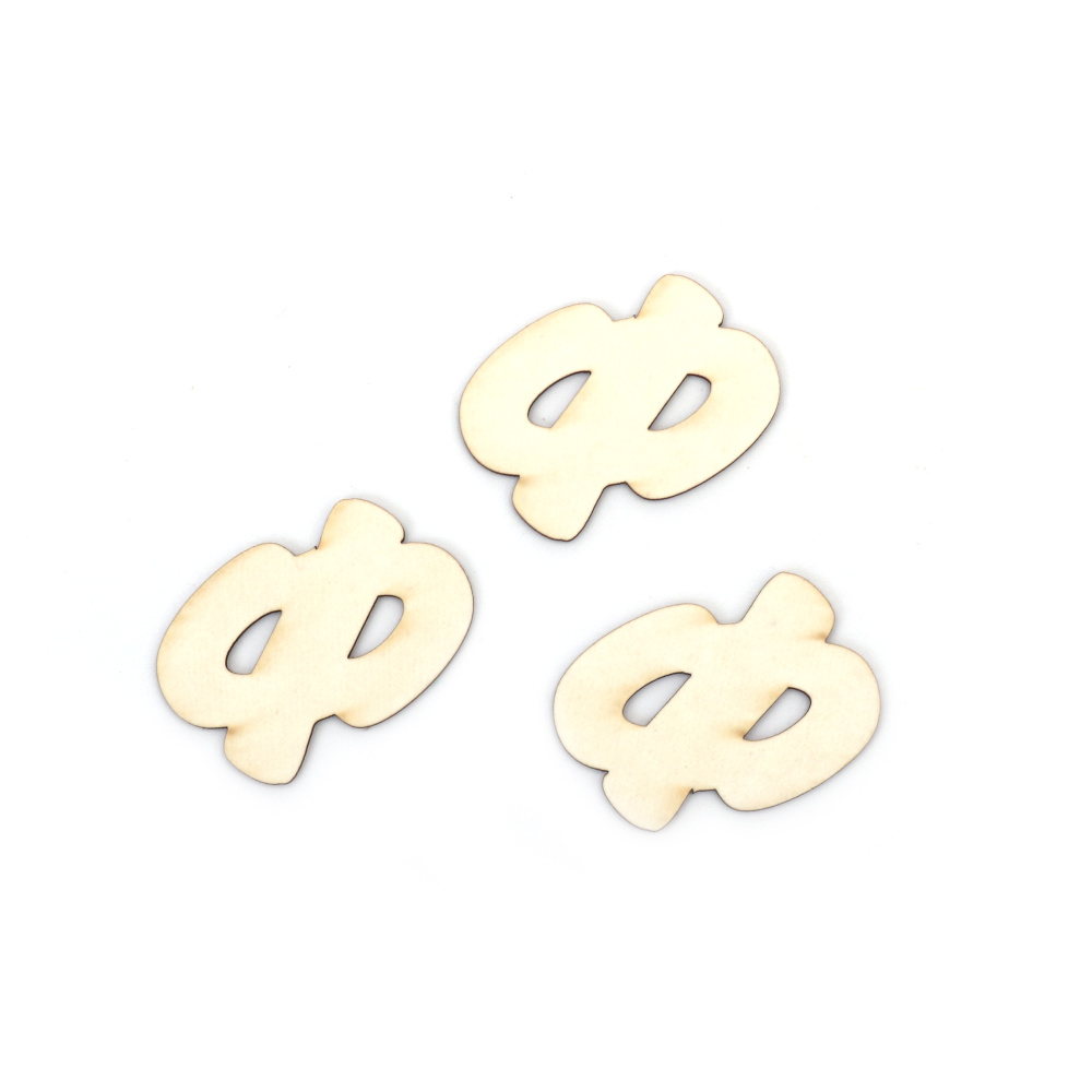 Letter "Ф" Chipboard Cutouts, 3 cm, Font: 3 - 5 pieces
