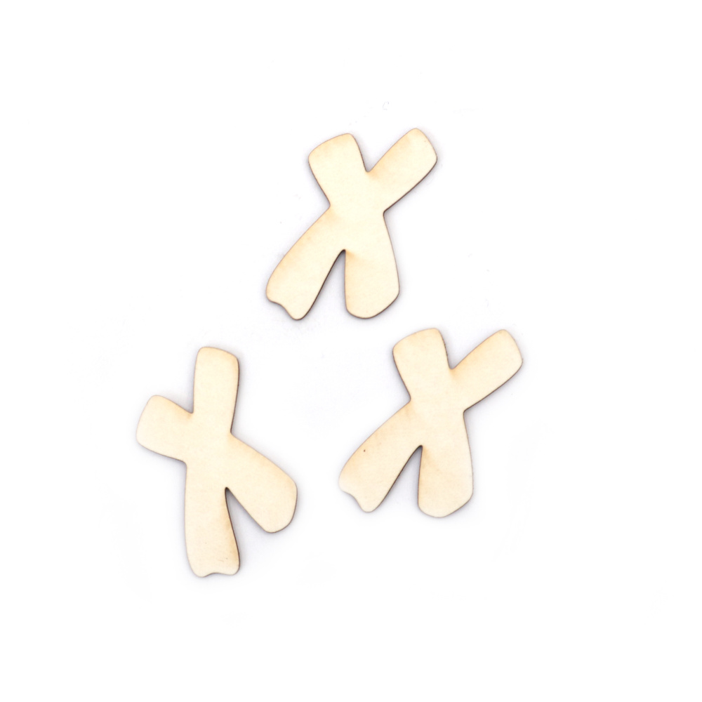 Chipboard Letter "X" for Scrapbooking and Craft Projects, 3 cm, Font 3 - 5 pieces
