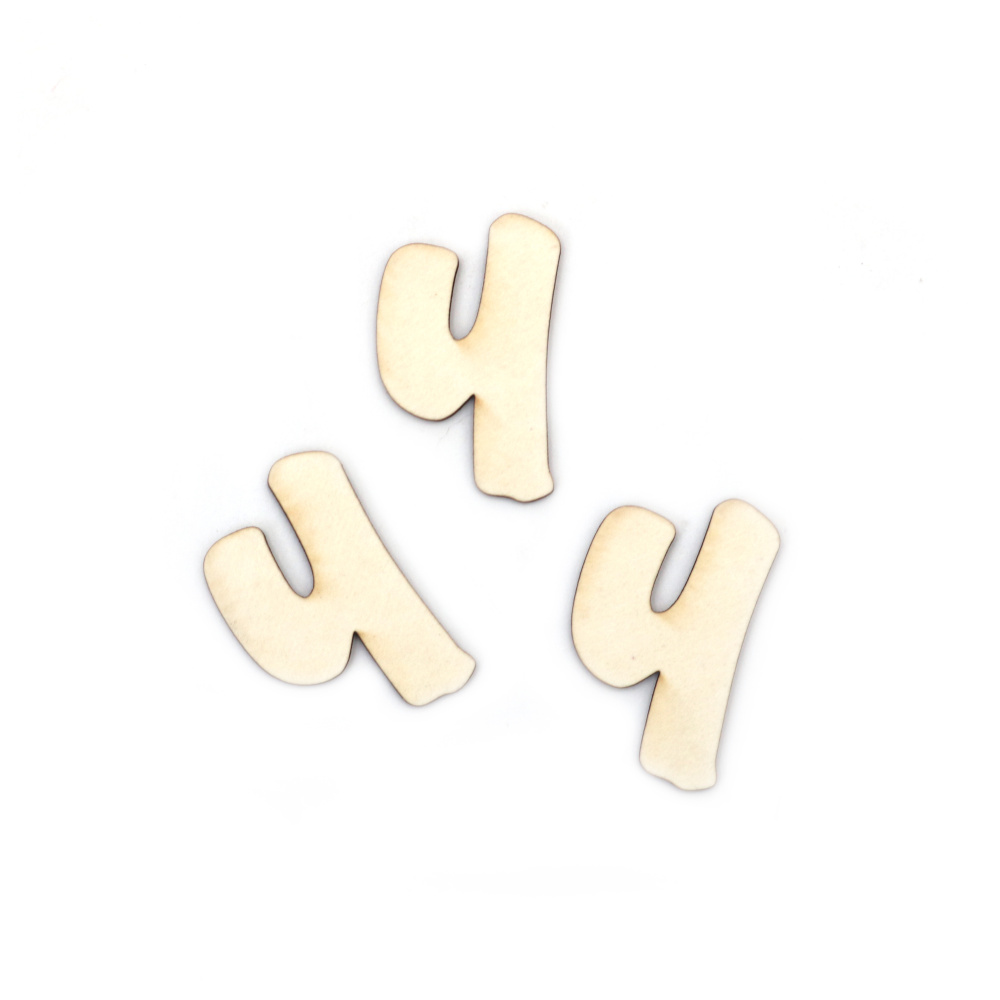 Букви от бирен картон 3 см шрифт 3 буква Ч -5 броя