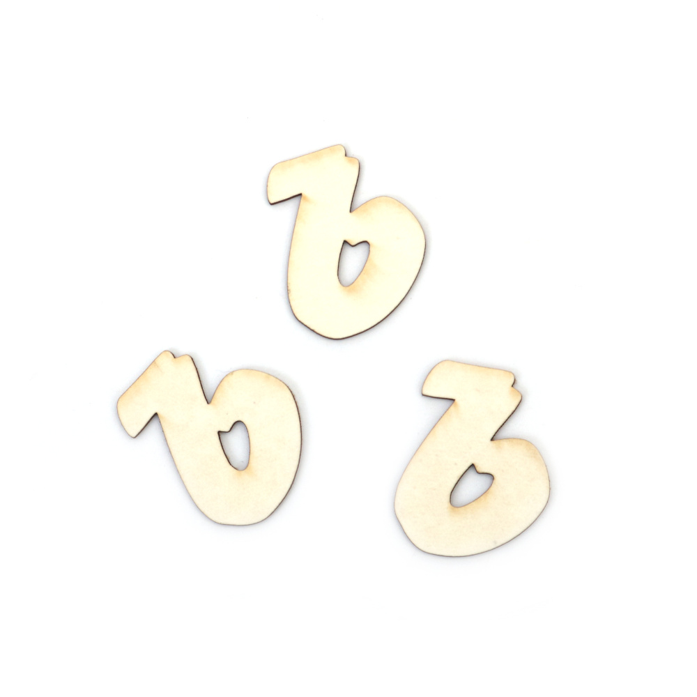 Букви от бирен картон 3 см шрифт 3 буква Ъ -5 броя
