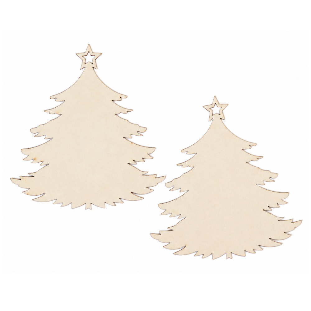 Decupaje din chipboard brad de Crăciun, 105 × 115 mm – 2 bucăți