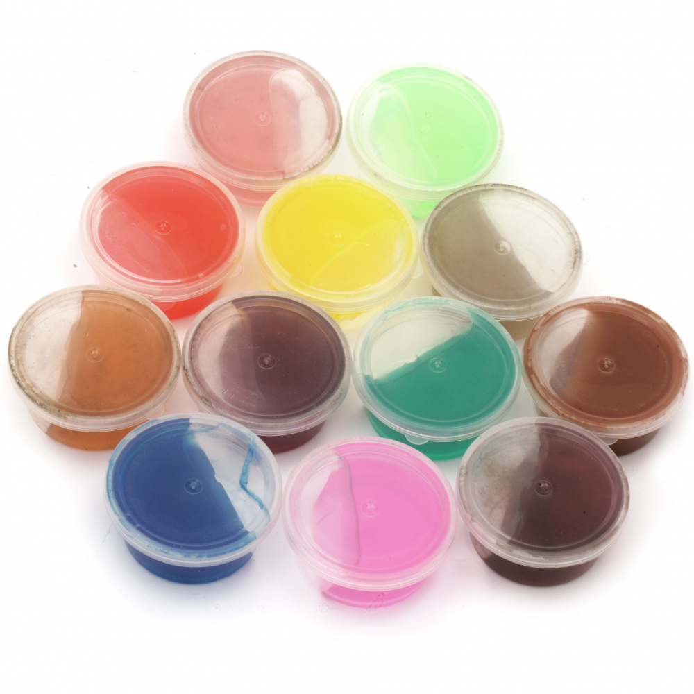 Self-drying transparent jelly Assorted colors in a box -12 colors ~420 grams