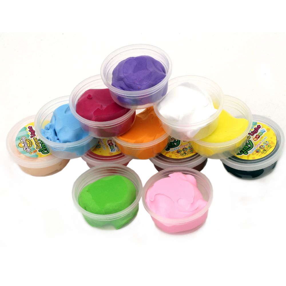 Air-Dry Modeling Clay Set with Tools and Instructions, Box of 12 Colors, ~187 g