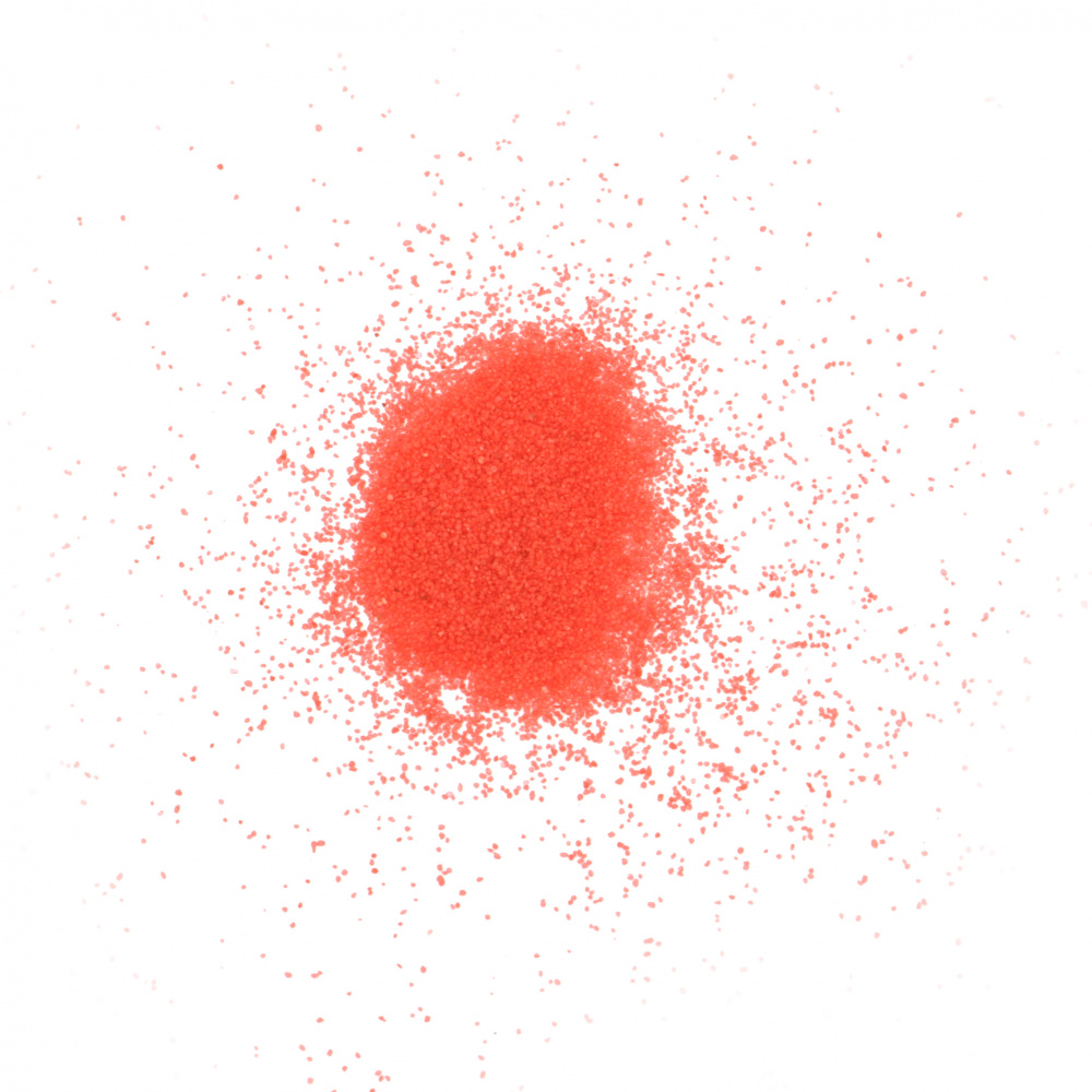 Стъклен пясък за декорация 0.2 мм 200 микрона цвят червен ±410 грама