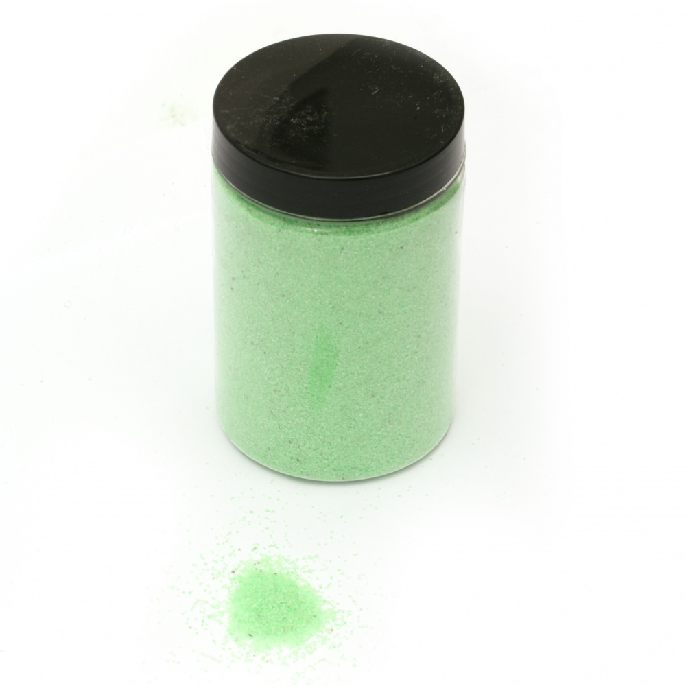 Glass sand for decoration 0.2 mm 200 microns color  light green ~ 410 grams