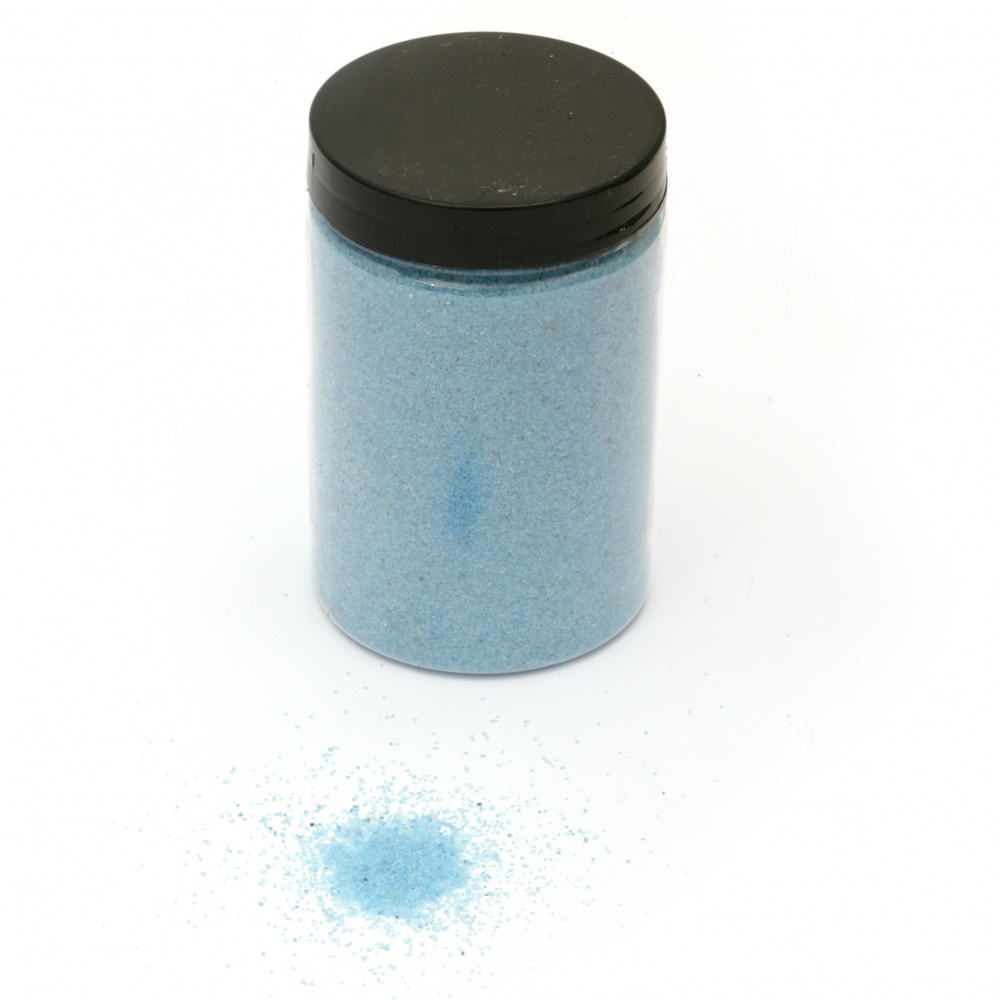 Nisip de sticlă pentru decorare 0,2 mm 200 microni culoare albastru deschis ~ 410 grame