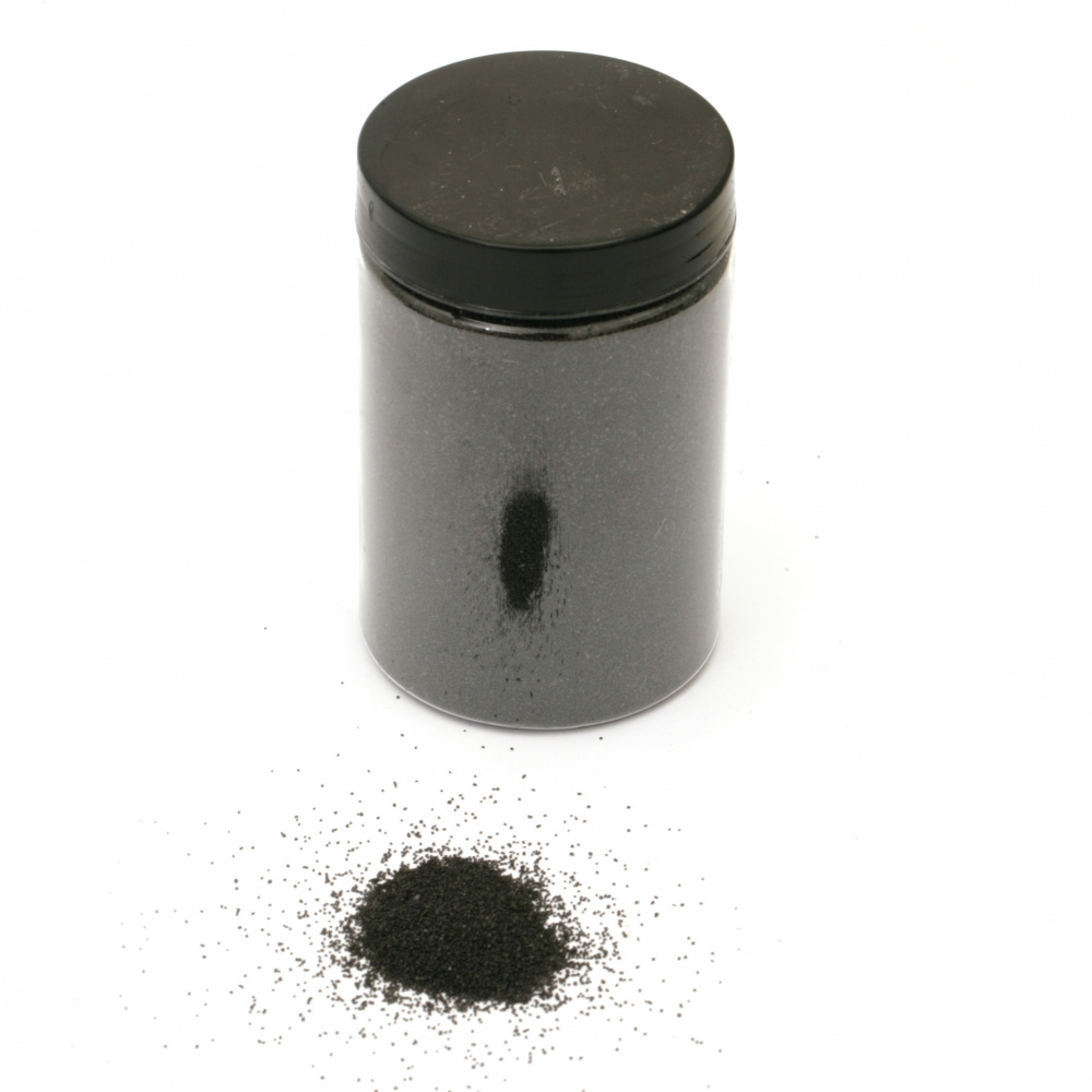 Glass sand for decoration 0.2 mm 200 microns color black ~ 410 grams