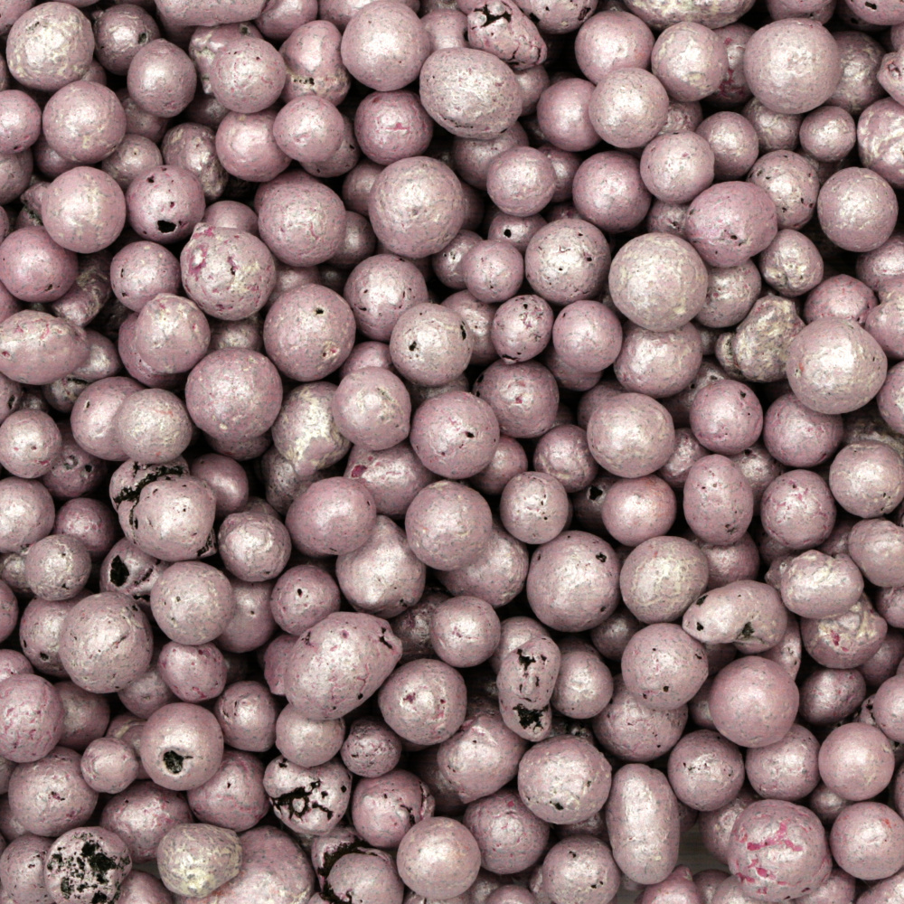 Глинени перли за декорация 4~8 мм цвят розов -200 мл ~100 грама