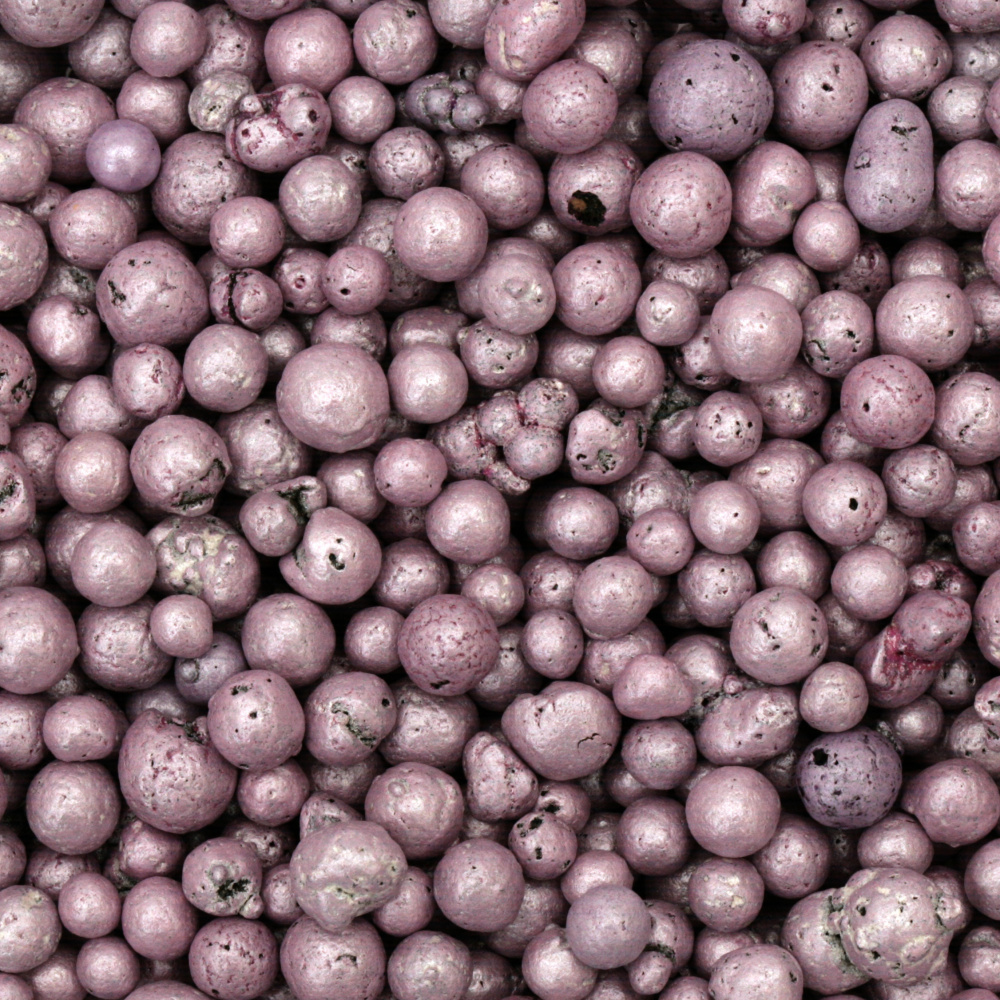 Глинени перли за декорация 4~8 мм цвят лилав -200 мл ~100 грама