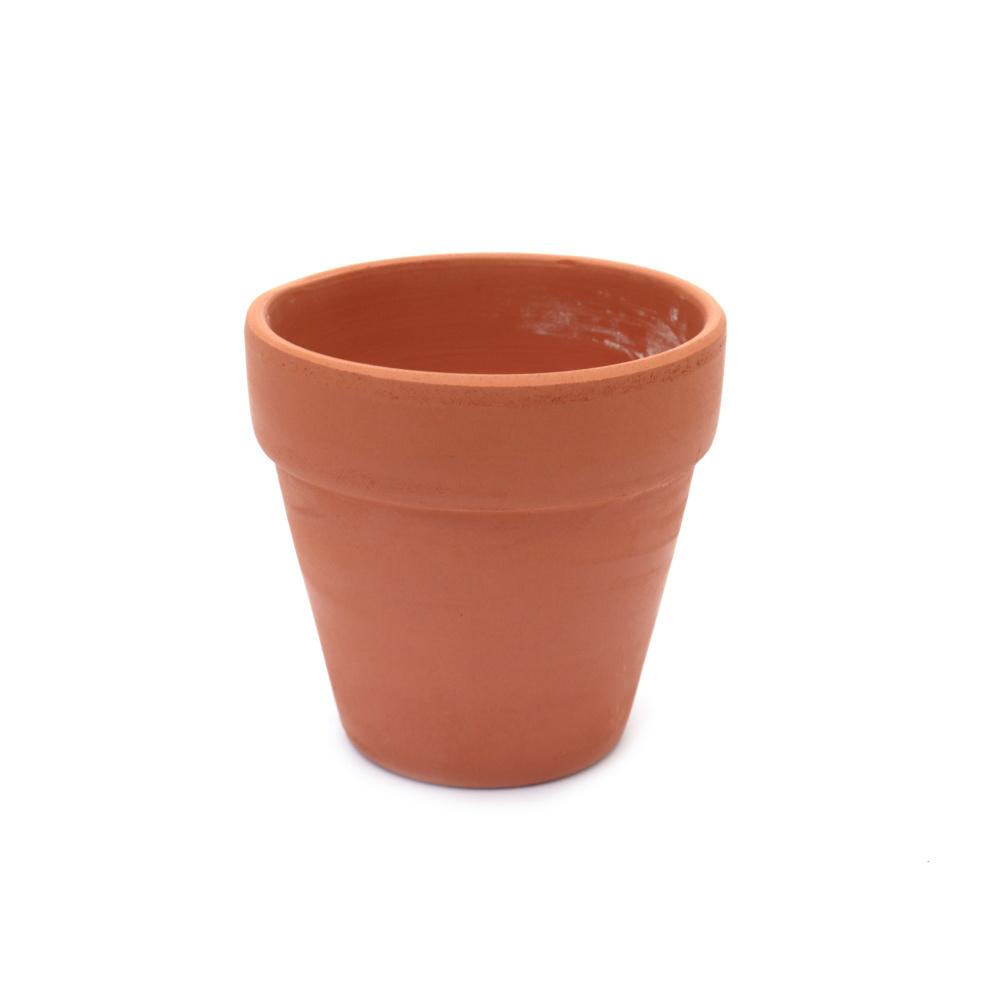 Small Ceramic Flower Pot with Hole, 8x8 cm, Bottom Diameter: 5 cm  - 1 piece