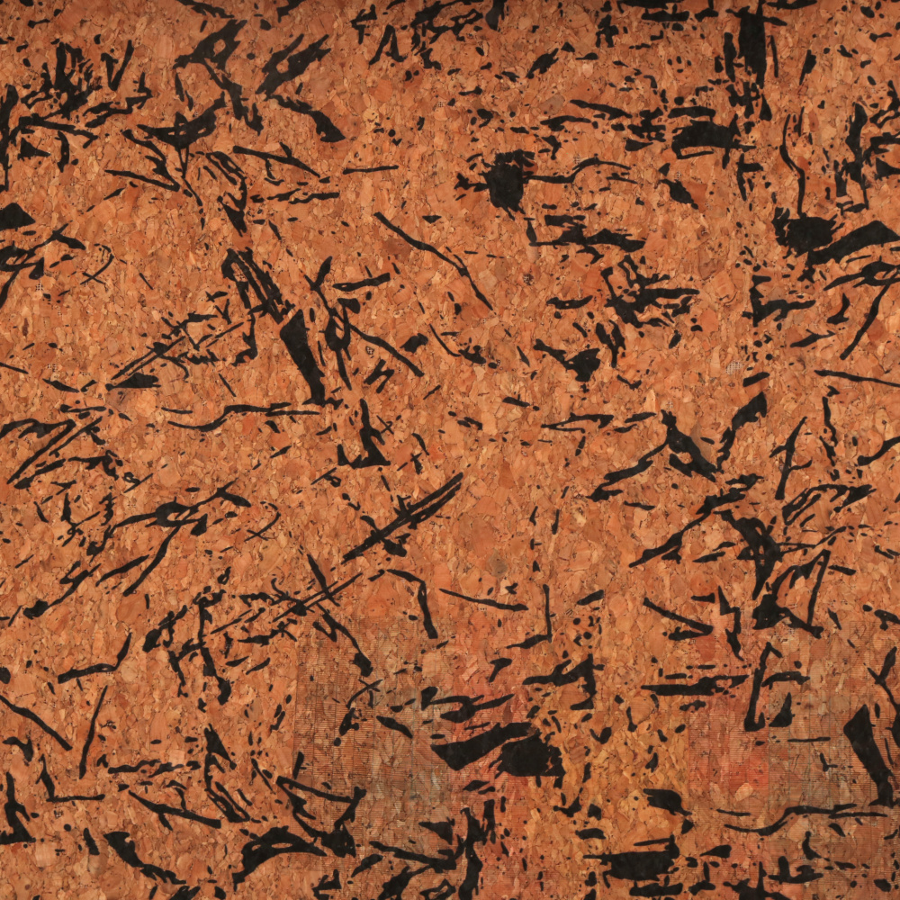 Etichetta Creativa in Sughero e Tessuto 65x50 mm, Naturale con Motivo Nero