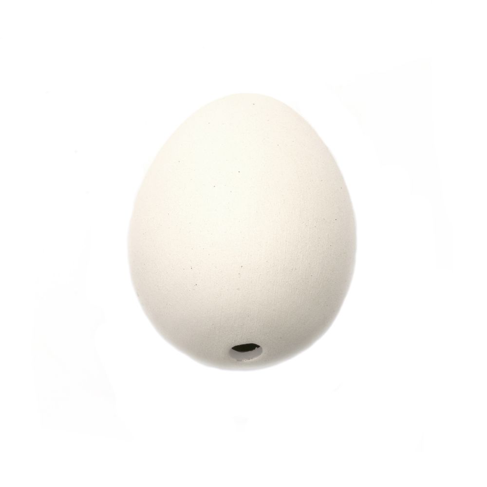 Κεραμικό αυγό λευκό 48x60 mm με μία τρύπα 6 mm