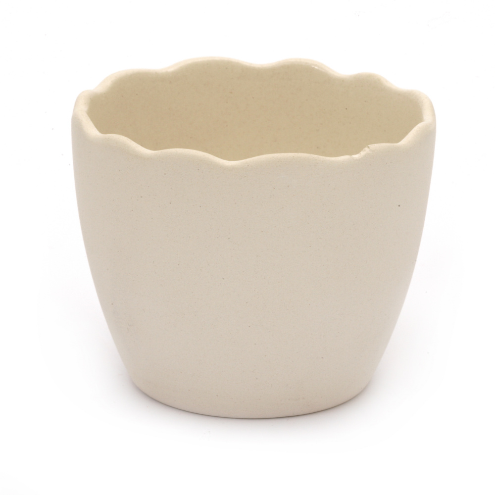 Vaza ceramica 75x63 mm pentru decor alb -1 buc