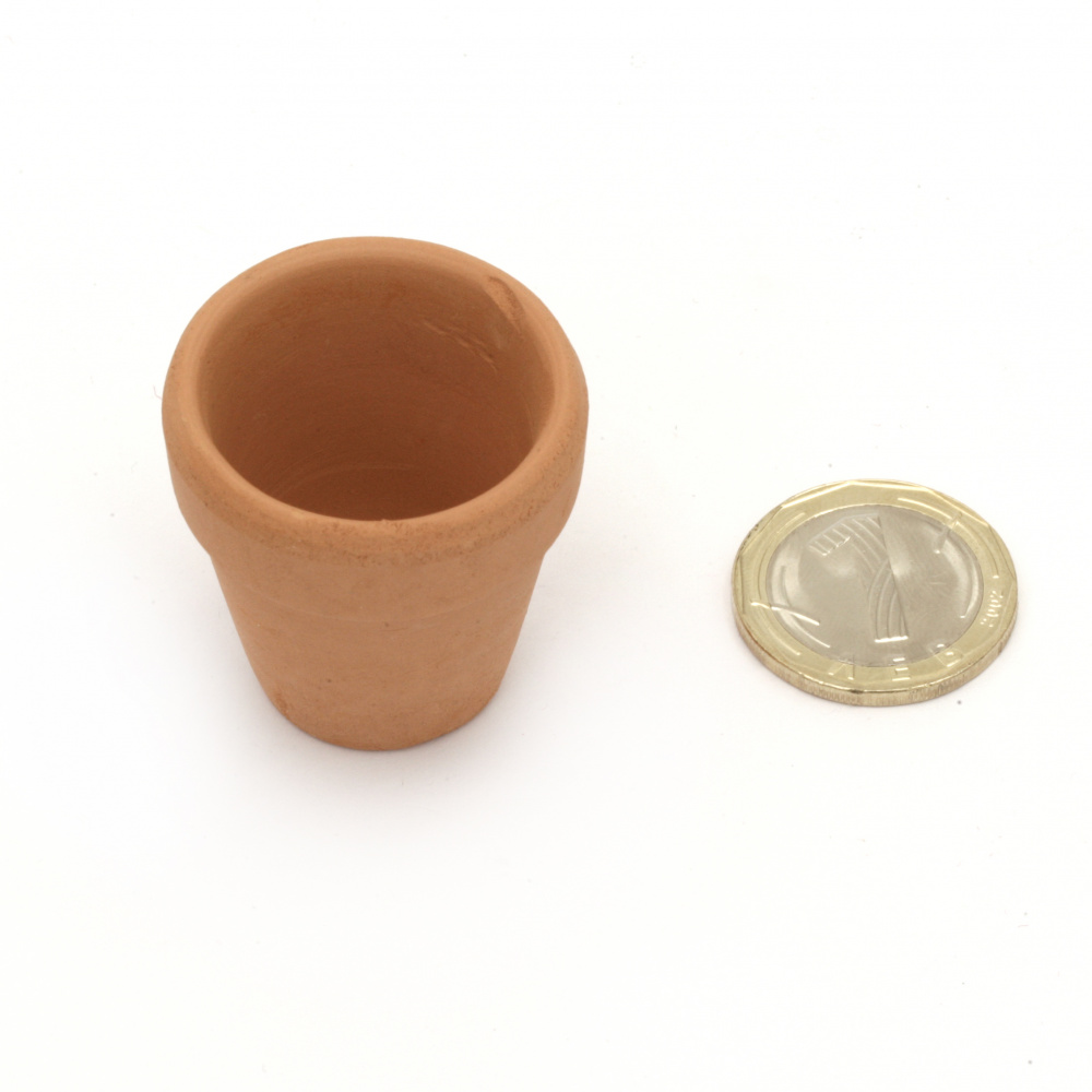 Pot ceramic 34x31 mm brown -1 piece