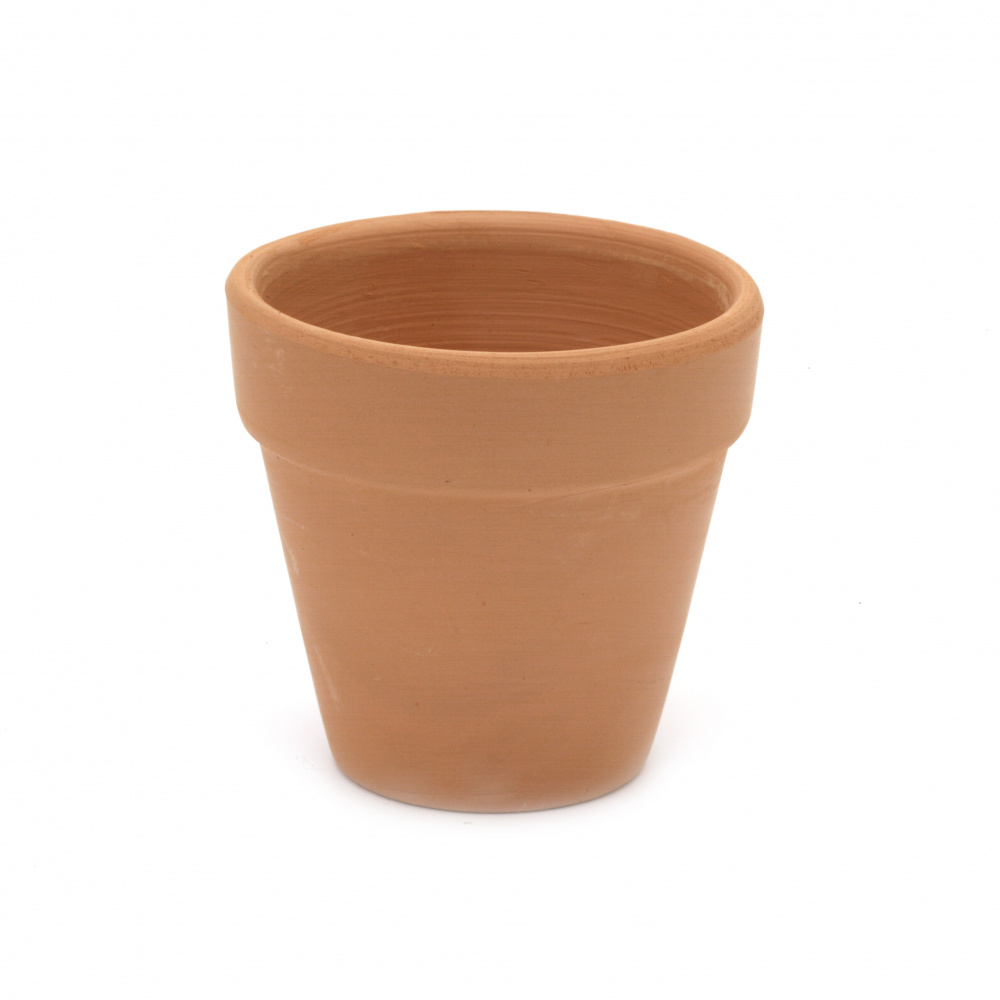 Small Ceramic Plant Pot with a Hole, 6.5x6 cm - 1 piece