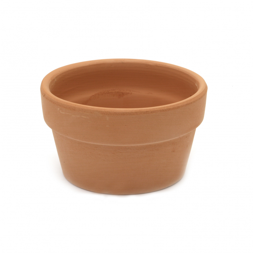 Small Ceramic Plant Pot with Hole / 9x5.5 cm, Bottom Diameter: 6.8 cm - 1 piece