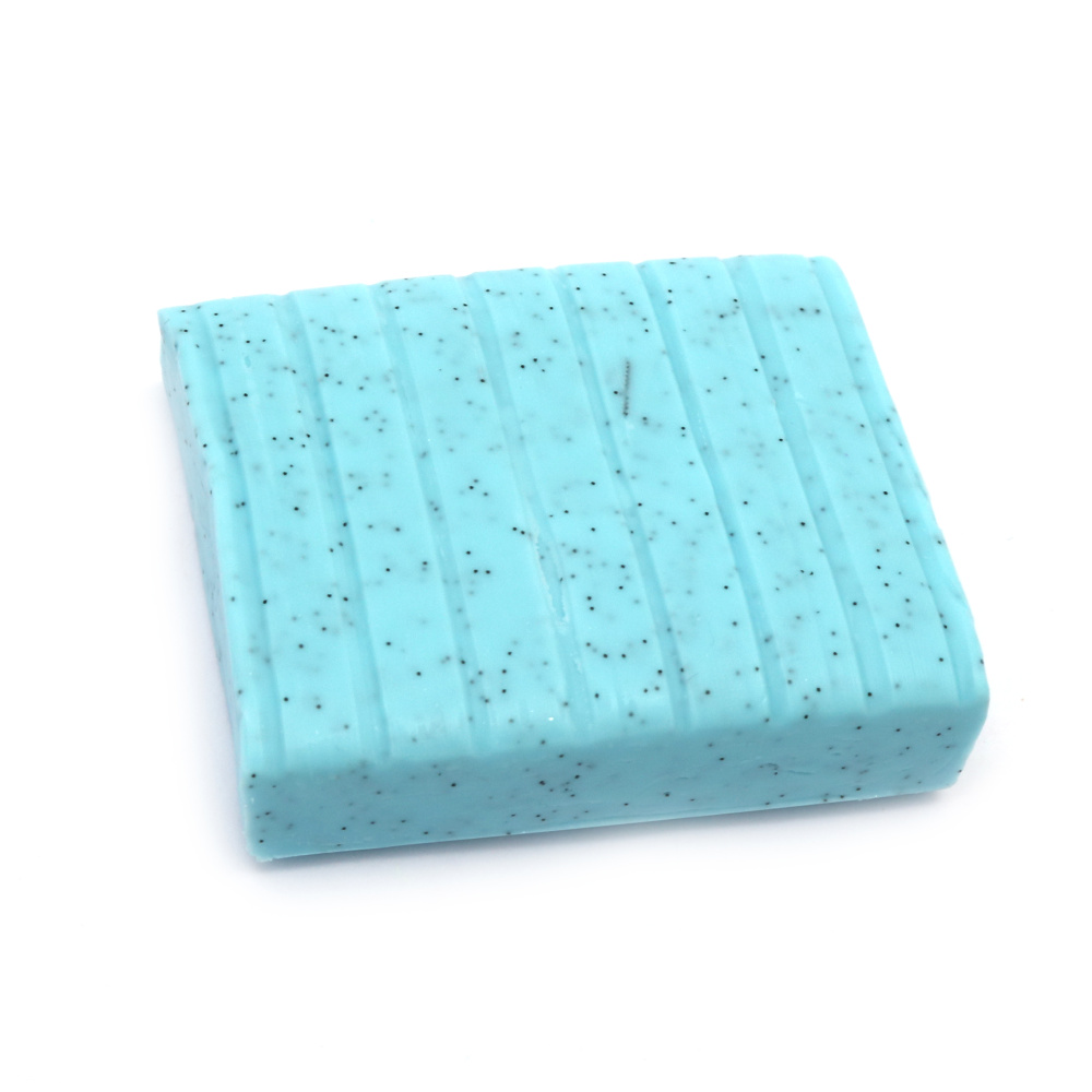 Color Light blue Polymer clay with brocade - 50 grams