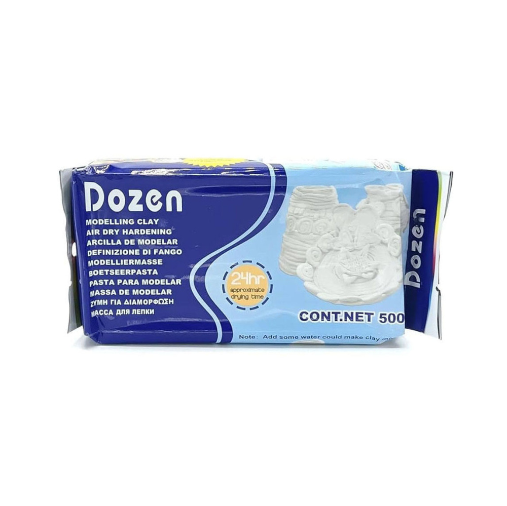 Soft Air-Dry Modeling Clay DOZEN White – 500 g – Smooth, Lightweight & Easy to Shape – Perfect for Sculpting, Art Projects and Creative DIY Crafts