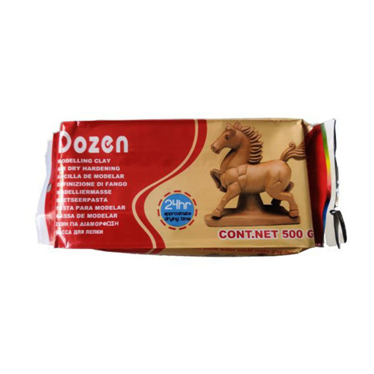 Argilă autoîntăritoare moale DOZEN, maro – 500 g – fină, flexibilă și ușor de modelat – perfectă pentru sculptură, artă școlară și proiecte DIY creative