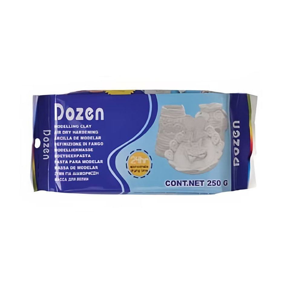 Argilă de modelaj premium cu uscare la aer Dozen, Alb – 250 g – moale, fină și ușor de modelat, ideală pentru sculptură, proiecte școlare și hobby creativ DIY