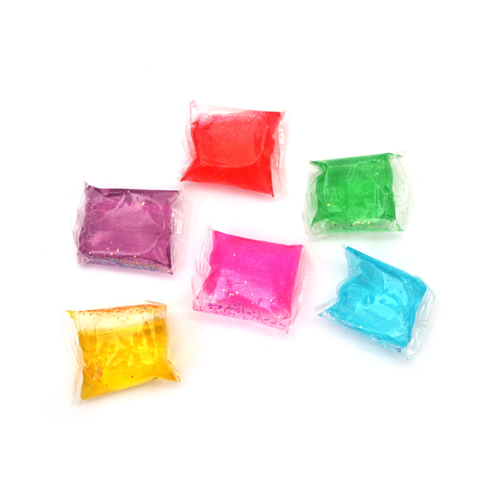 Gel cu sclipici transparent strălucitor, cu uscare la aer – set 6 culori mixte x ~30 g, perfect pentru craft pentru copii, decorațiuni și proiecte DIY creative