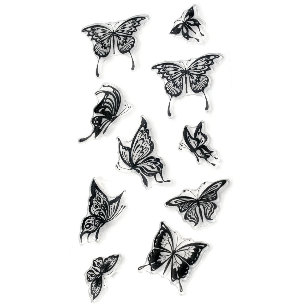Silicone Stamps for Card Making and other Paper Crafts / Butterflies / 11x20 cm 