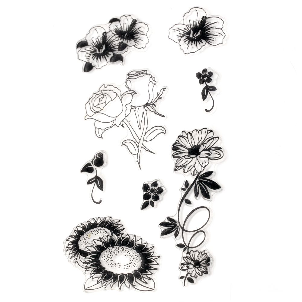 Clear Stamp 11x20 cm flowers