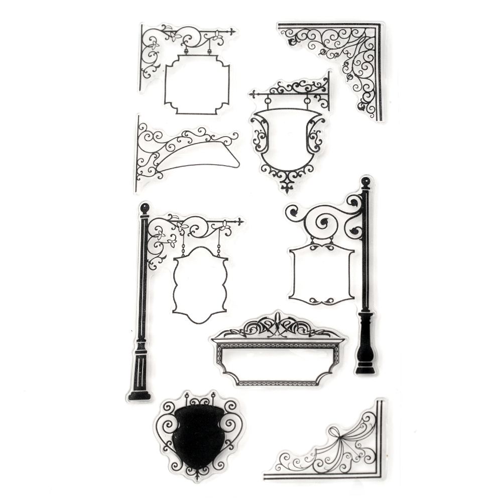 Clear Stamp 11x20 cm ornaments and plates
