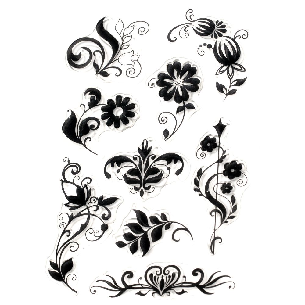 Clear Stamp 11x16 cm motifs with flowers