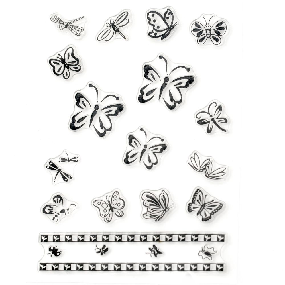 Clear Stamp 11x16 cm butterflies and watermelons