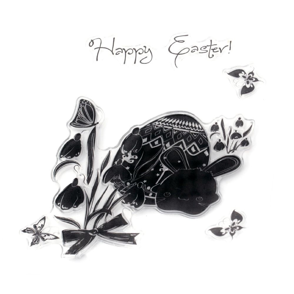 Clear Stamp 10x10 cm Happy Easter snowdrops