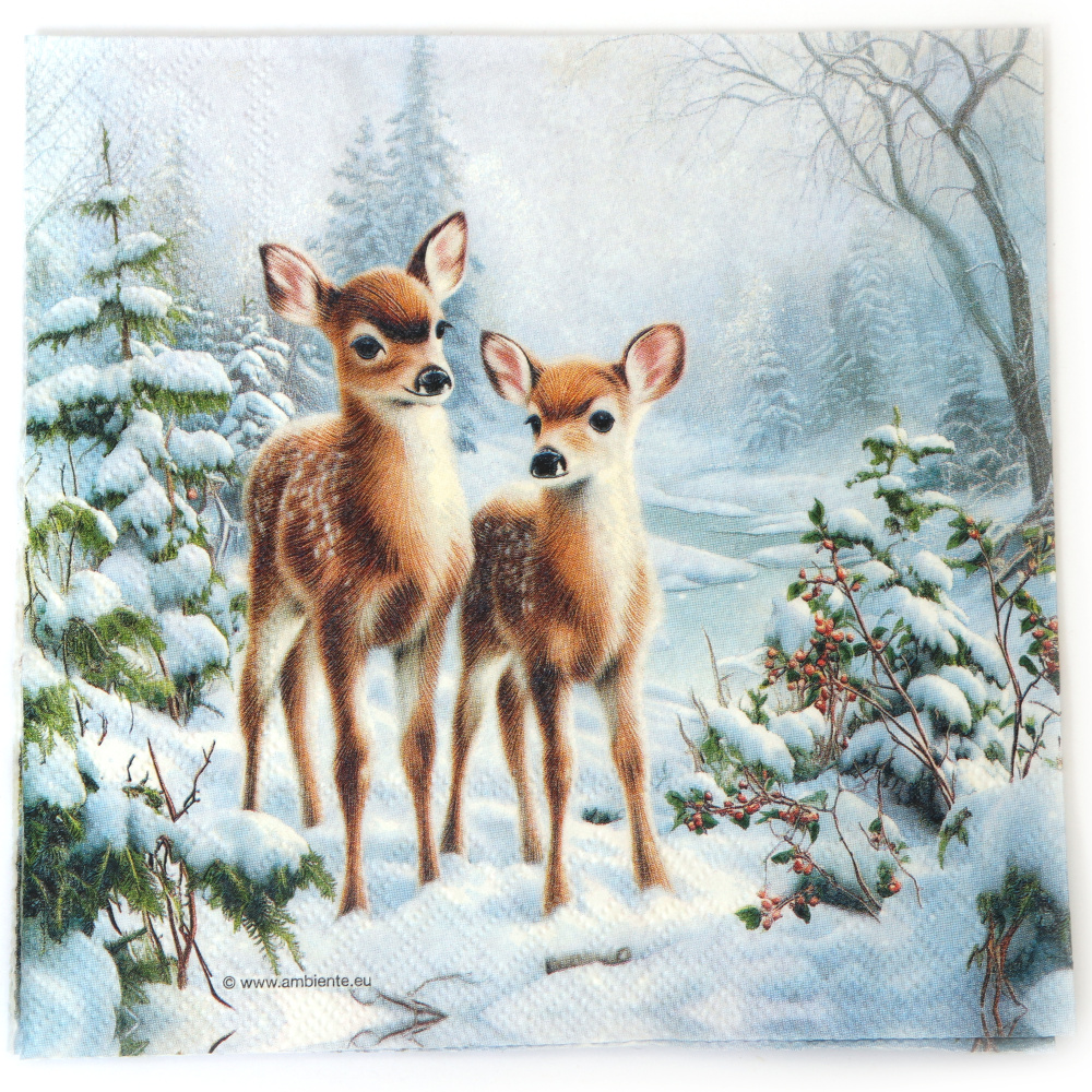 Șervețel decoupage Charming Ambiente 33x33 cm – 3 straturi, Olivia și Oliver, 1 bucată, șervețel decorativ pentru tehnica decoupage