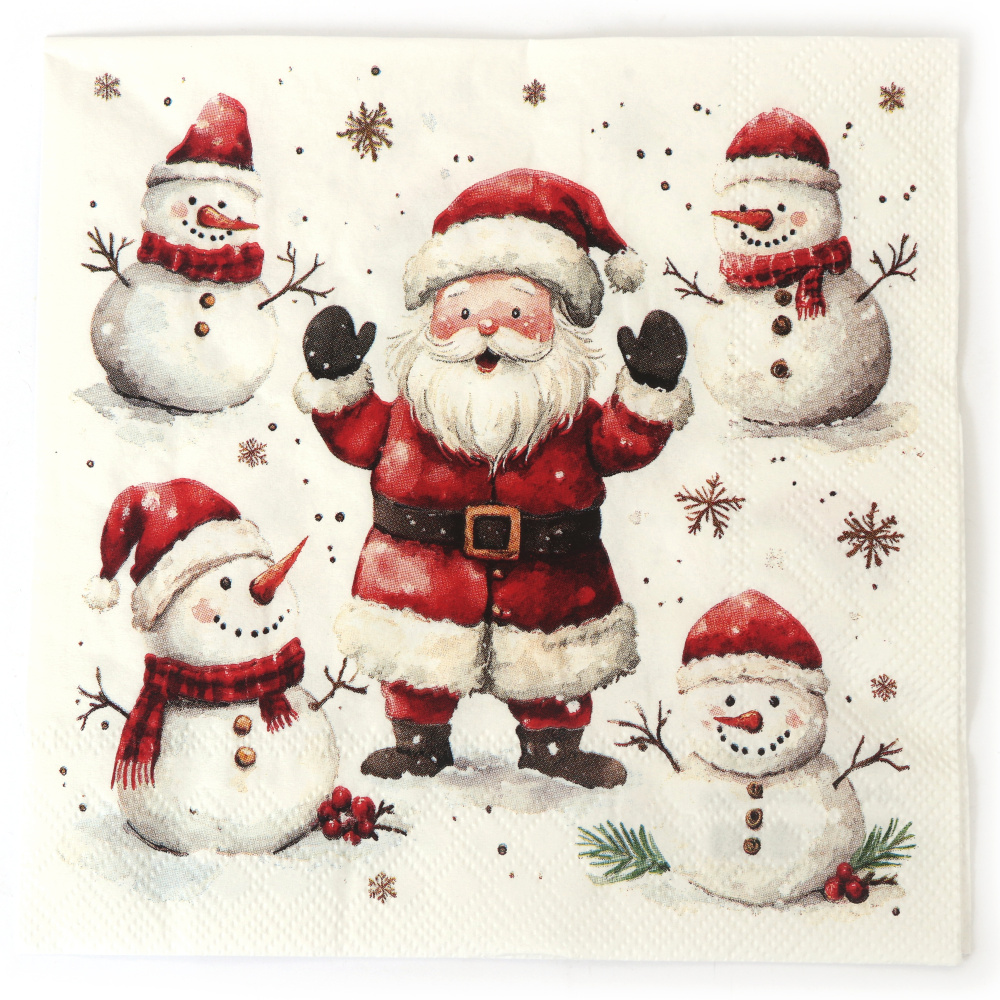 Fröhliche Ambiente Decoupage-Serviette 33x33 cm – 3-lagig, Jolly Friends, 1 Stück, festliche Serviette für kreative Serviettentechnik