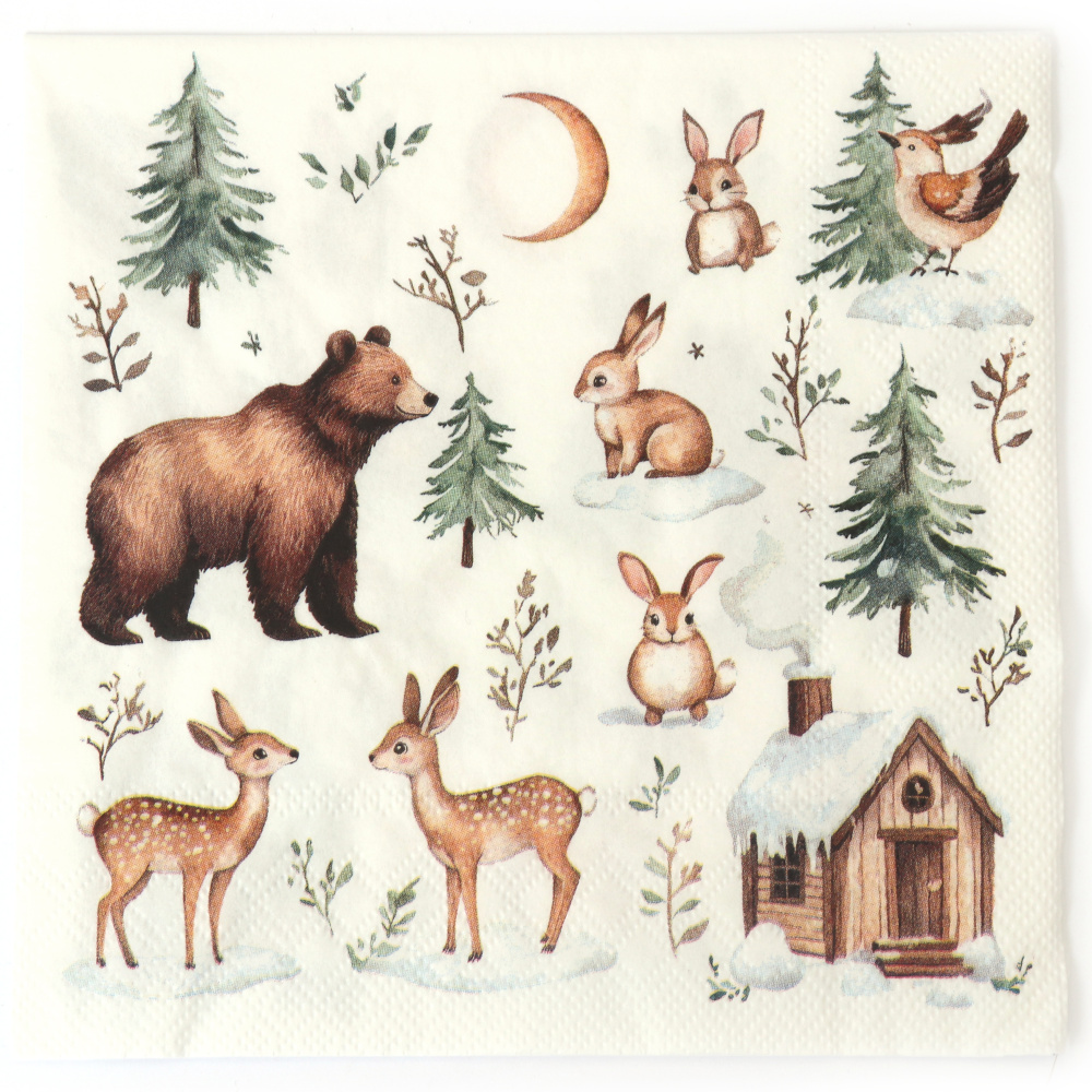 Natural Ambiente Decoupage-Serviette 33x33 cm – 3-lagig, Elemente der Natur, 1 Stück, dekorative Serviette für kreatives Decoupage