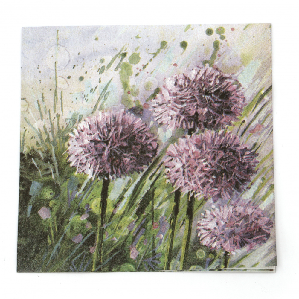 Салфетка за декупаж Ambiente 33x33 см трипластова Lavender Allium-1 брой
