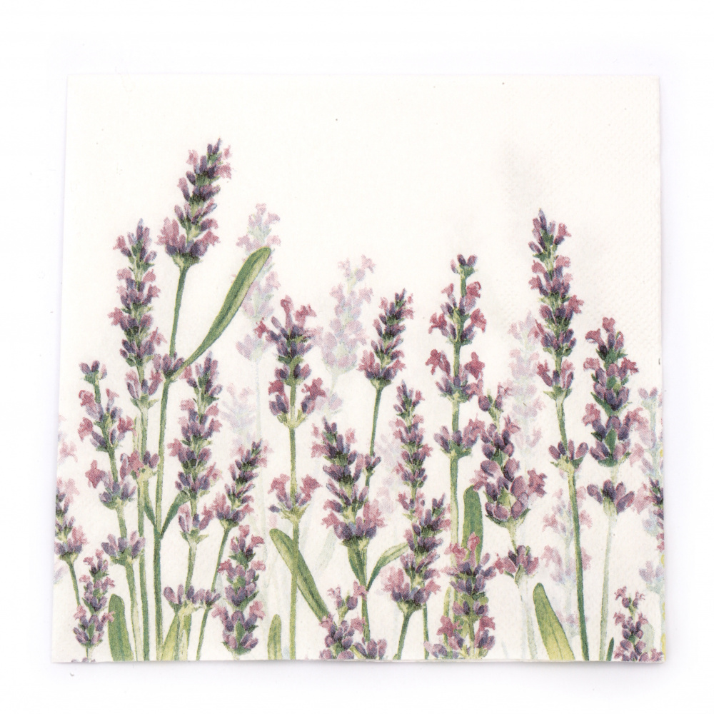 Decoupage napkin Ambiente 33x33 cm three-layer Lavender Shades White-1 piece