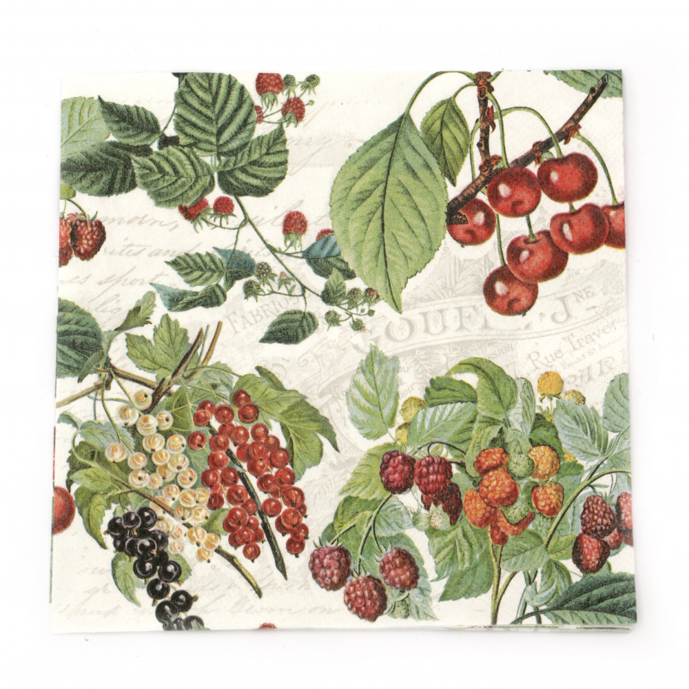Decoupage napkin Ambiente 33x33 cm three-layer Fresh Fruits-1 piece