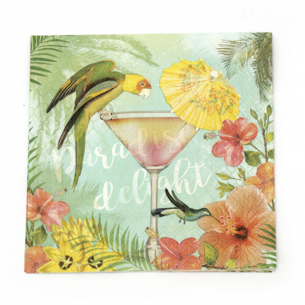 Napkin for decoupage Ambiente 33x33 cm three-layer Paradise delight-1 piece