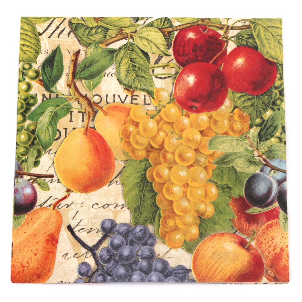 Napkin for decoupage Ambiente 33x33 cm three-layer Autumn fruit - 1 piece